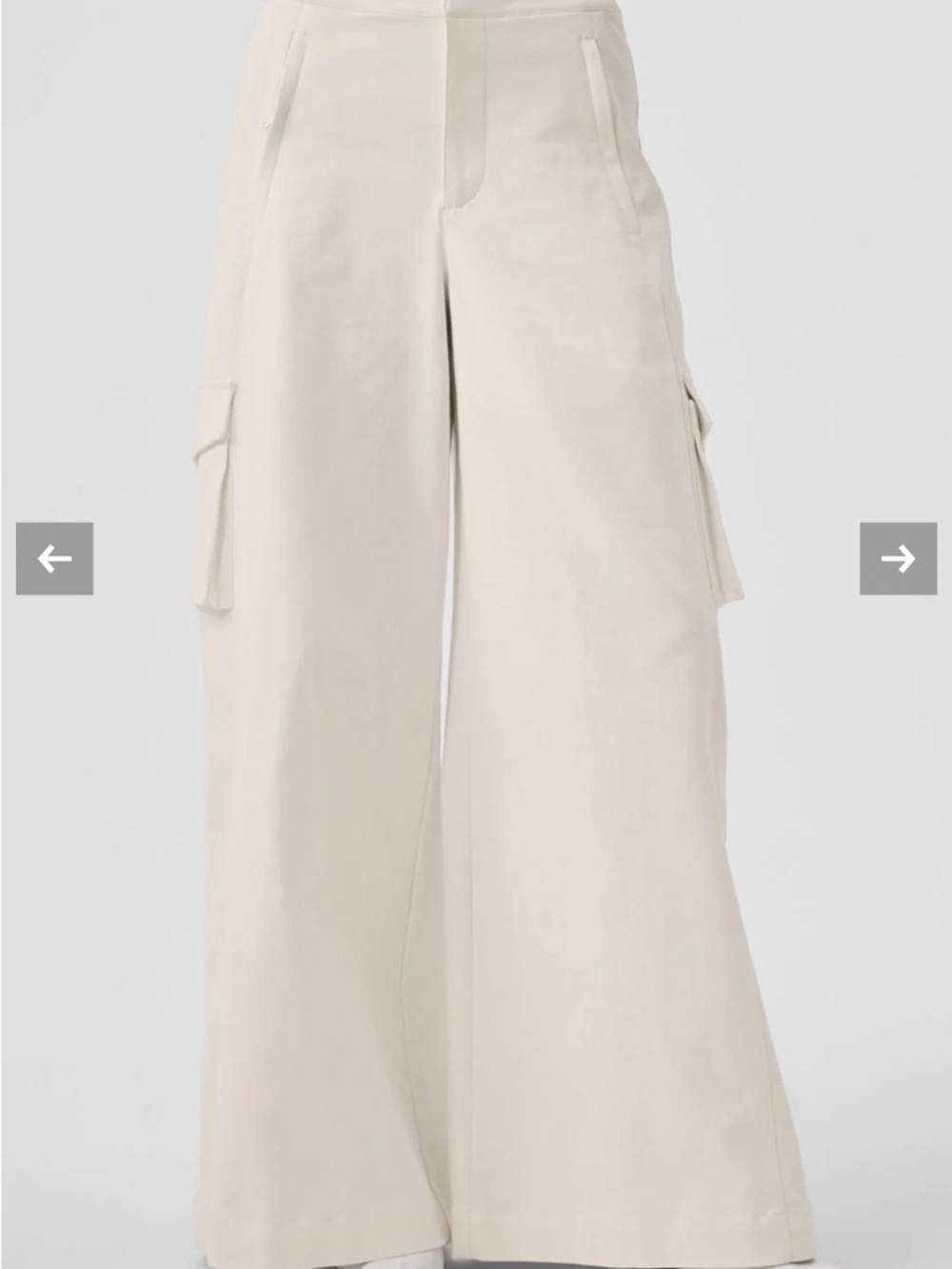 ALO Yoga High-Waist Wide Leg Cargo Pants in Ivory